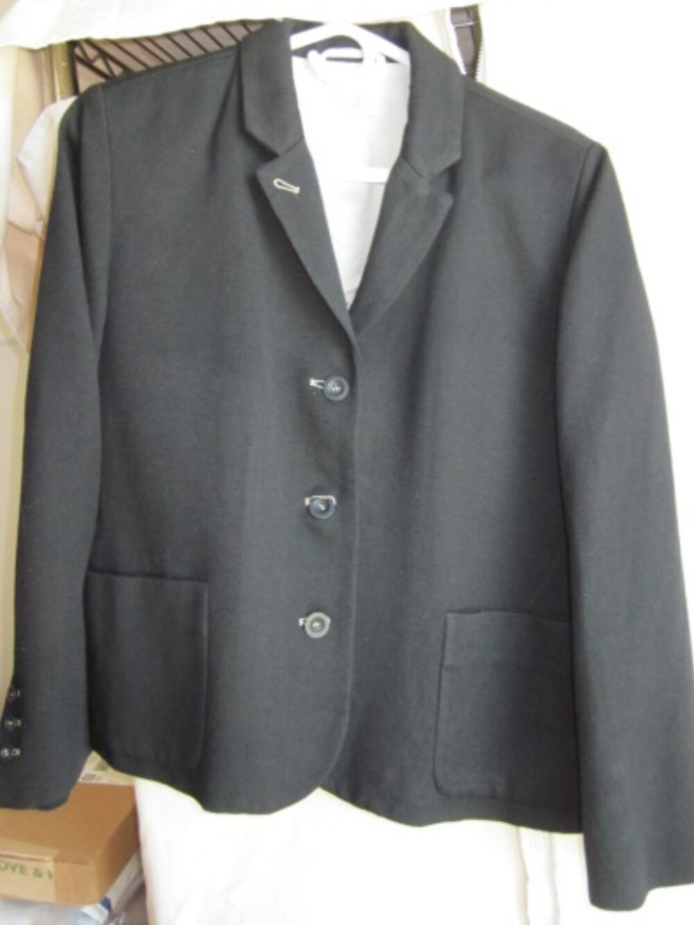 TOAST UK boxy black jacket, UK14, twill texture half lined